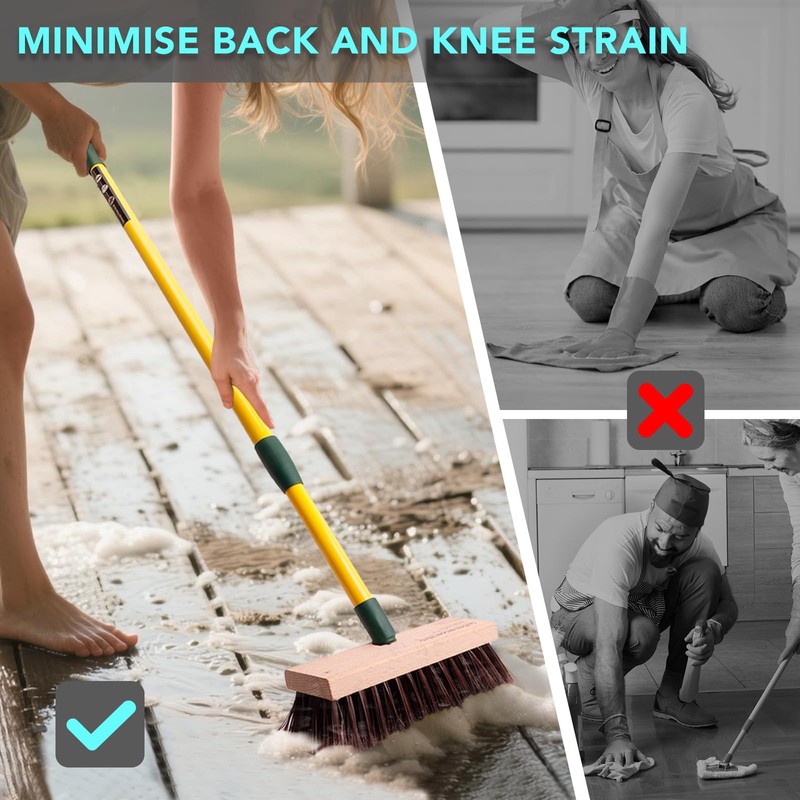 XSSIVE 3-in-1 Wire Broom & Garden Brush Set – Adjustable