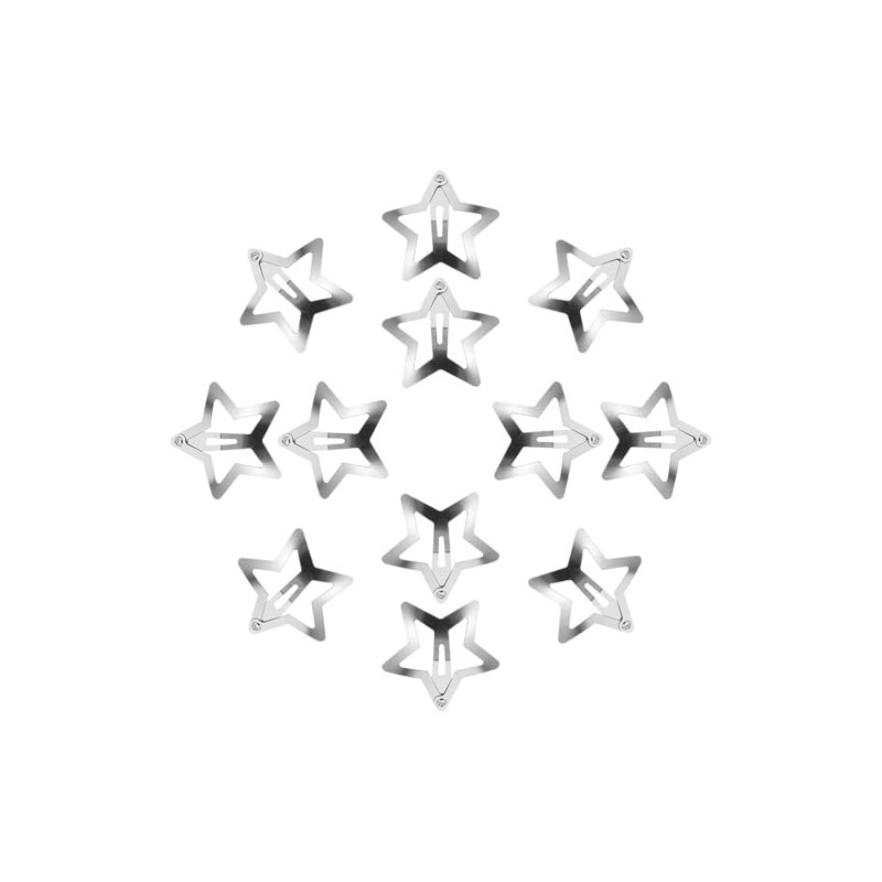 Ipetboom Clips De Pelo Estrella Plateados - 20 Piezas Broches