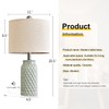 USumkky 20.5 inches Modern Ceramic Green Bedside Lamp Set of