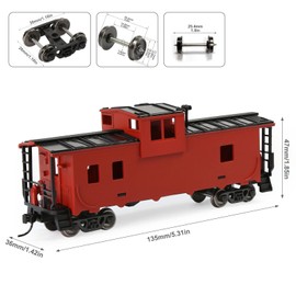 Evemodel C8763 1 Unit Painted 1:87 HO Scale 36' Wide Vision Caboose Wagons Model Railway (Brown)
