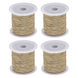 sourcing map 4 Rolls Nylon String Cord 45 Yards 0.4mm Nylon Cord Beading Satin String for Bracelet Jewelry Making Chinese Knotting Cord Necklaces Kumihimo Friendship Bracelets and Craft, Khaki