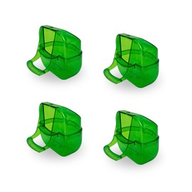 External Bird Feeders, Transparent Food Container, Food Bowl with No-Mess Lid for Exotic Birds, Finch, Canaries, Goldfinches and Other Small Birds - Sold in 4 Pieces (Green)