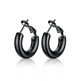 U7 Women's Hoop Earrings 5 mm Thick Hoop Earrings Stainless Steel / 18 K Gold-Plated 30 mm - 80 mm Circle Hoop Earrings Ear Jewellery Accessory for Women Girls, stainless steel