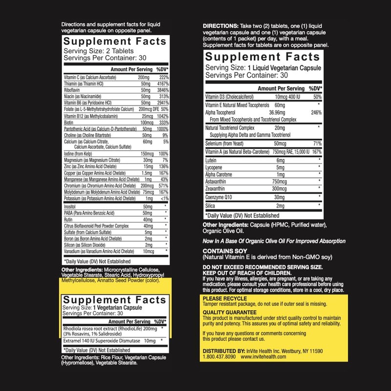 Invite Health Performance Vitamin - Comprehensive Daily Multivitamin with Enhanced