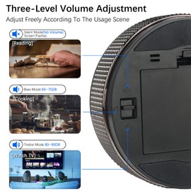 VIPMOON Kitchen Timer Round Timer Magnetic Egg Timer with Large LED Screen and 3 Volume Levels for Cooking Fitness Baking Baking Study Yoga (Black)