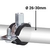 SKIR'CO Pipe Clamps with Rubber Coating for 26-30 mm Pipes,