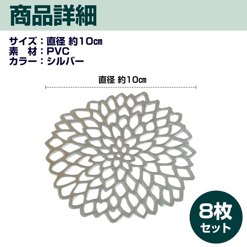 Felimoa Dahlia Splendid Waterproof Heat Resistant PVC Coasters Openwork Design