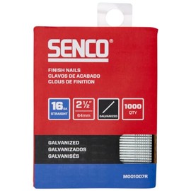 SENCO M001007R 2-1/2" 16 Gauge Straight Finish Nails, Galvanized Finish 1,000 Count Pack
