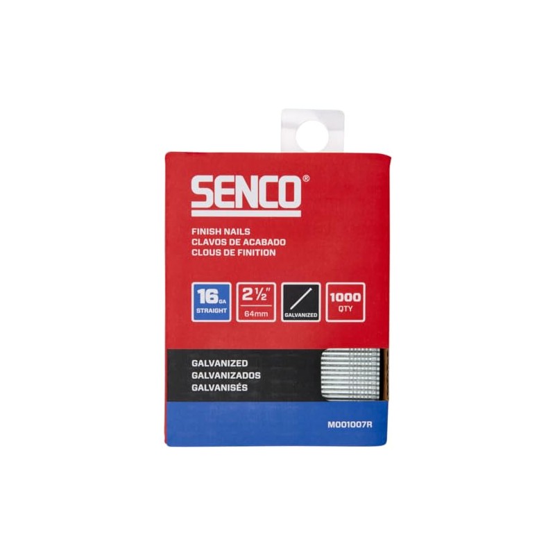 SENCO M001007R 2-1/2" 16 Gauge Straight Finish Nails, Galvanized Finish