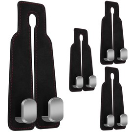 CANIPHA 4Pcs Car Seat Hooks for Headrest, Double Hook Purse Hook for Car Applies to Purse Hanger for Car Headrest Hook Car Purse Hook, Storage Headrest Hooks for Car Purse Holder for Car Tool(Black)