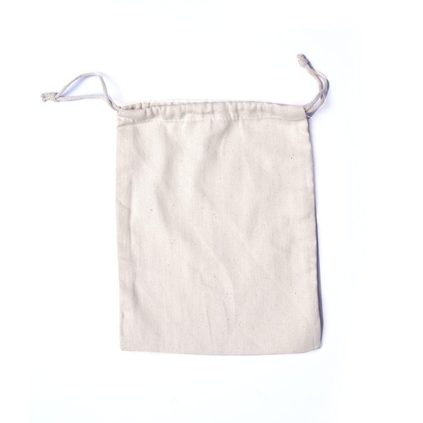 Reusable Eco friendly 12x20 Inches Cotton Thick Double Drawstring Muslin Bags "premium quality (Natural Color)-25 count pack