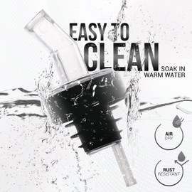 Esatto Pourer with Screen, 12 Pieces - Premium Quality Liquor Dispenser Pour Spouts with Built-in Filter for Smooth Pouring - Pour Spouts Ideal for Bartenders, Home Bars, and Parties