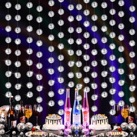 8 Packs Mini Disco Ball Ornaments Reflective Mirror Disco Ball Decor Silver Hanging Disco Ball Decorations for Tree Wedding Dance Music Festival Birthday Party Home Supplies (1 Inch)