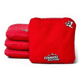 Cornhole Solutions Cornhole Bags Set of 4 – Regulation Pro Style 6x6 – Resin Filled + Tote Bag (Red)