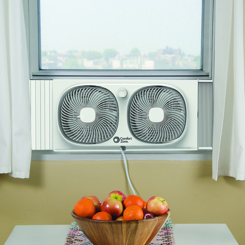 Comfort Zone CZ329WT 9" Dual Window Fan with 180° Rotating