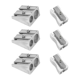 VBRHFRIF 6 Pieces Pencil Sharpener, Single and Double Hole Pencil Sharpener, Student Supplies, Student Stationery, Office Supplies, Metal Pencil Sharpener, Portable Pencil Sharpener