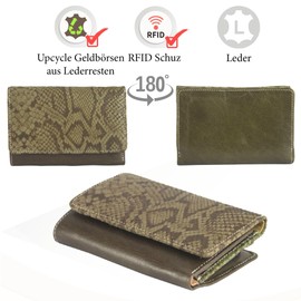 Sunsa Women's Large Wallet Leather Wallet with RFID Protection Wallet with Many Credit Card Compartments Purse Purses for Women 81632, Khaki-green, Casual