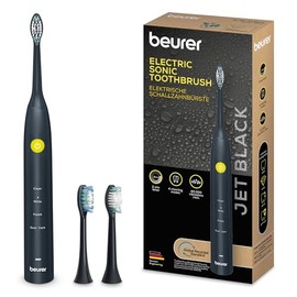 Beurer SC 30 Jet Black - Cepillo de dientes eléctrico (4 modos de limpieza, 80.000 vibraciones, temporizador de cuadrante acústico e indicador LED, in