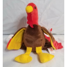 Ty Beanie Baby GOBBLES the turkey 1996 new w/mint tag, stuffed animal.