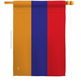 Armenian House Flag - Regional Nationality Nation International World Country Particular Area - Decoration Banner Small Garden Yard Gift Armenia Made in USA 28 X 40