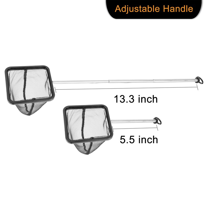 Filhome 7cm Aquarium Fish Net with Extendable Stainless Steel Long