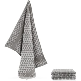 normani Tea Towels 100% Absorbent Cotton 3.6 or 12 Tea Towels Terry Cloth Tea Towel 50 x 70 cm Colour 3 x Grey