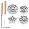 6 Pack Bunuelos Molds with Handles, Rosette Timbale Iron Set,