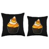 Candy Corn Cupcake Throw Pillow