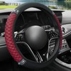 AMZAUTO Bling Steering Wheel Cover for Women, Leather Sparkly Rhinestone