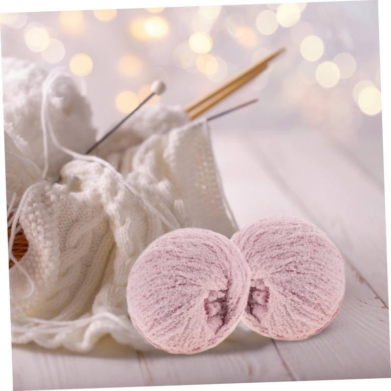 DOITOOL 2 Rolls Chenille Velvet Yarn for Doll Knitting and