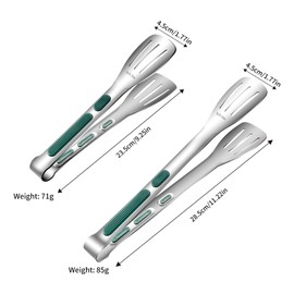 TAORANJU Kitchen Tongs, 2 Pcs (9in &12in) Stainless Steel BBQ Tongs Heavy Duty Food Serving Tongs Heat Resistant Cooking Tongs for Salad Meat Frying Pasta Baking Barbecue