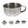 BIUDECO Elegant Men's Shaving Bowl Handle Stainless Steel Bowl for