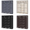 Portable Double Rod Storage Organizer 69\" Non-Woven Fabric Closet Wardrobe
