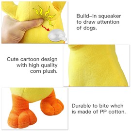 KONKY Squeaky Dog Toy, Durable Dog Plush Chew Toy Dog Companion, Interative Training Toy for Small Medium Dogs Pets (Duck)