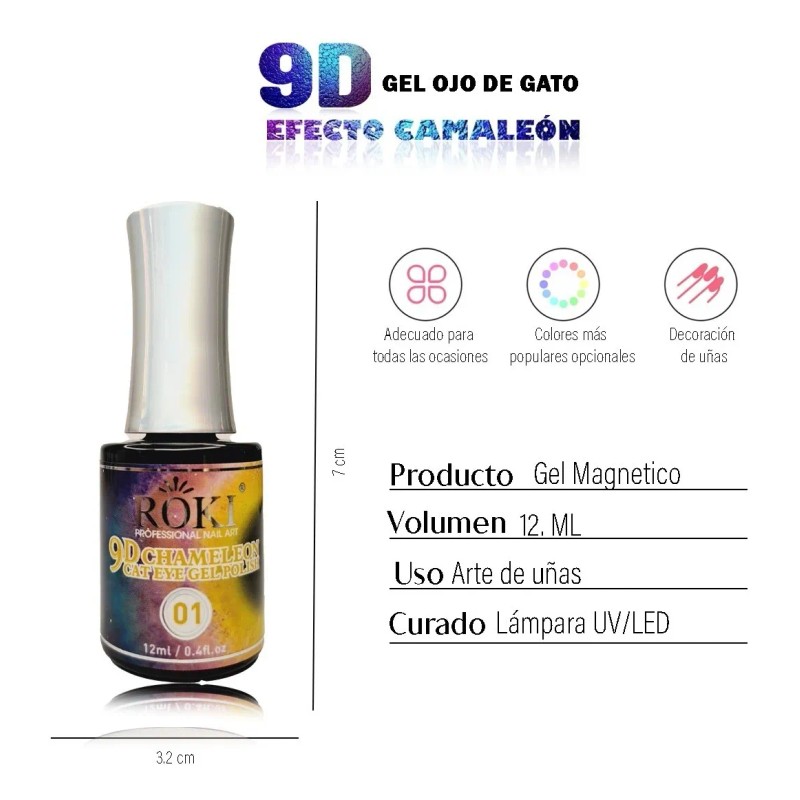 Gama De Gel Semipermanente Efecto Ojo De Gato Camaleon 6pzas