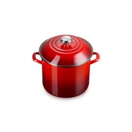 Le Creuset Enamel on Steel Traditional Stockpot, 10 qt., Cerise with Stainless Steel Knob