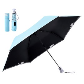konciwa Embroidered Parasol, 100% UV Protection, Full Light Blocking, Heat Blocking, Folding Umbrella, Lightweight, Foldable, Heatstroke Prevention, Sunscreen, Protects Skin, Windproof, Durable,