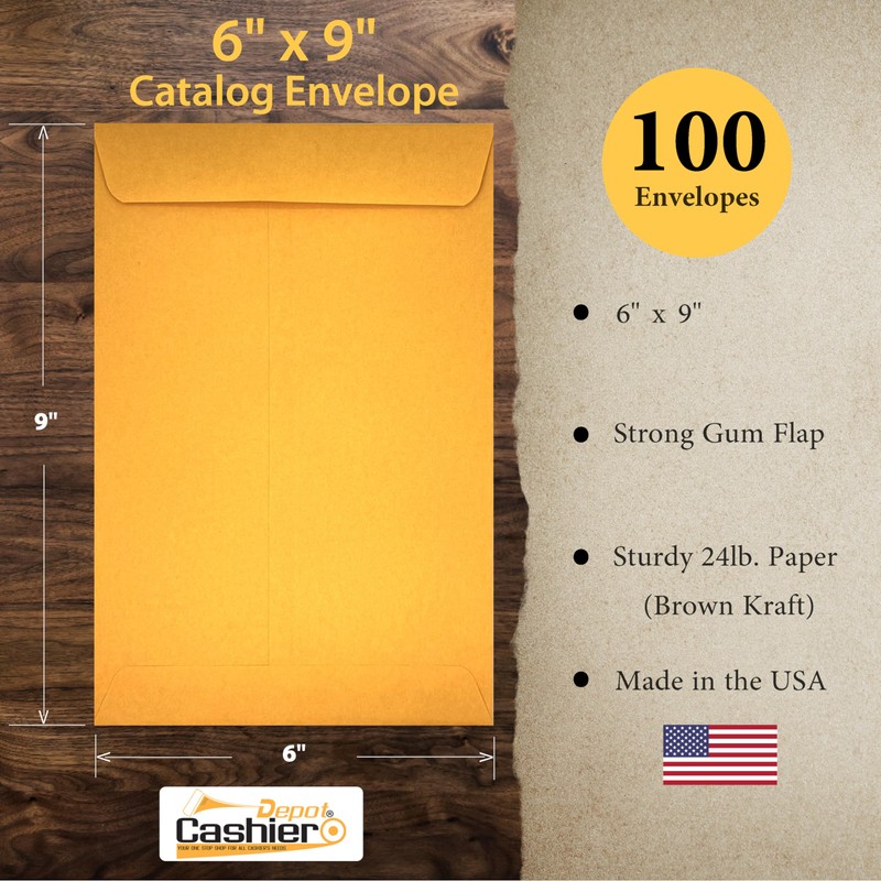 Cashier Depot 6" X 9" Catalog Envelope (Open End), Premium