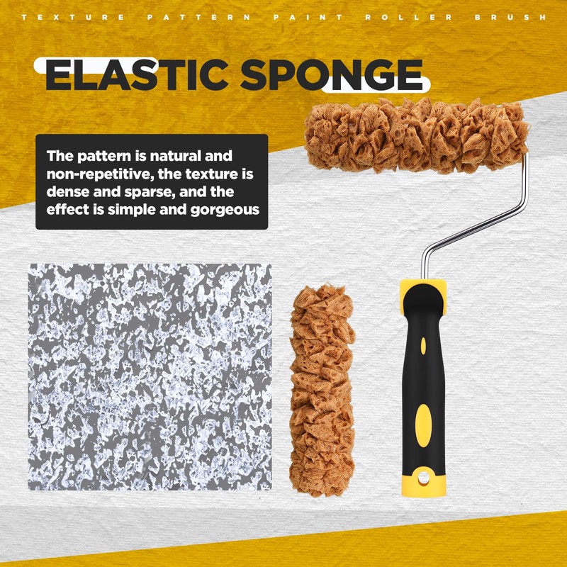 Threlaco Paint Roller Kit 3 Pcs Texture Sponge Paint Rollers