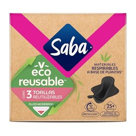 Saba V-Eco Toalla Reutilizable Larga, 3 piezas