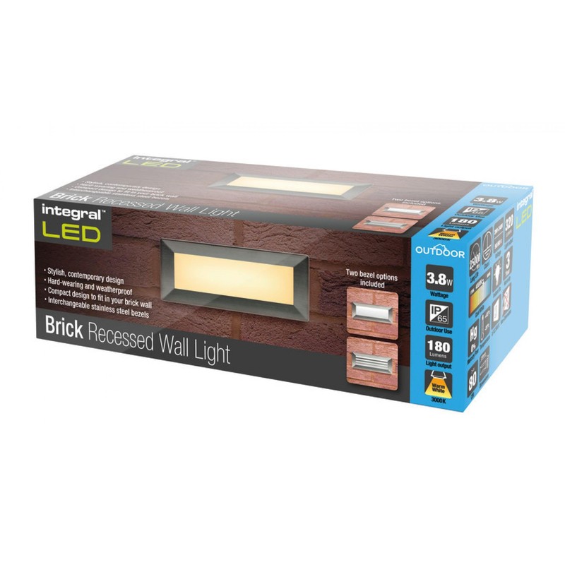 Integral LED Outdoor Recessed Brick Light 3.8W 3000K 180lm IP65