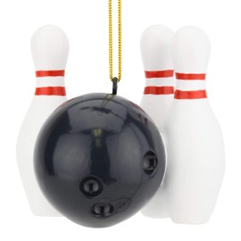 Tree Buddees Bowling Ball and Pins Christmas Ornaments
