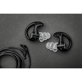 SureFire EP5 Sonic Defenders Max Full-Block Earplugs, triple flanged design, reusable, Black, Medium