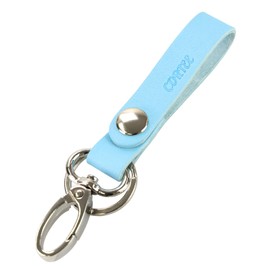 CORTEE Keychain, Made in Japan, Leather, Okinawa, Unisex, Carabiner, Stylish, Cute, Genuine Leather, Gift, Anti-Loss, Easy Removal, Car, Bicycle, Motorcycle,, blue (sky blue)