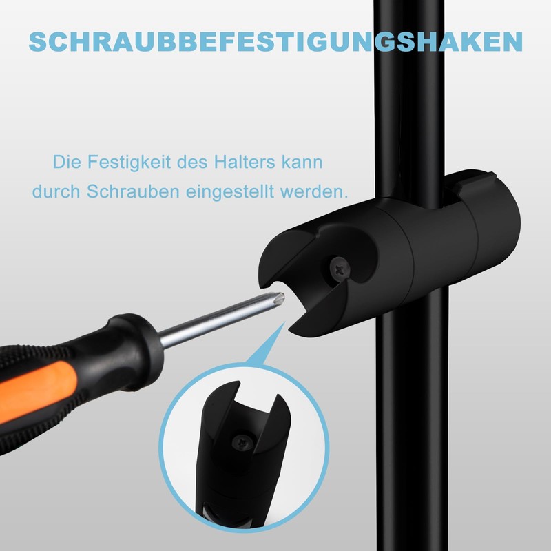 OFFO Hand Shower Holder 19-25 mm Adjustable Diameter, Shower Head