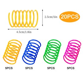 TaimeiMao 20 Stück Cat Spring Spielzeug,Kunststoff Spiralfedern,Spirale Katzen Spielzeug,Spielzeug Spiralfedern,Neuheit Haustiere Spielzeug, Bunte Spiralfedern,Spring Spirale für Katze