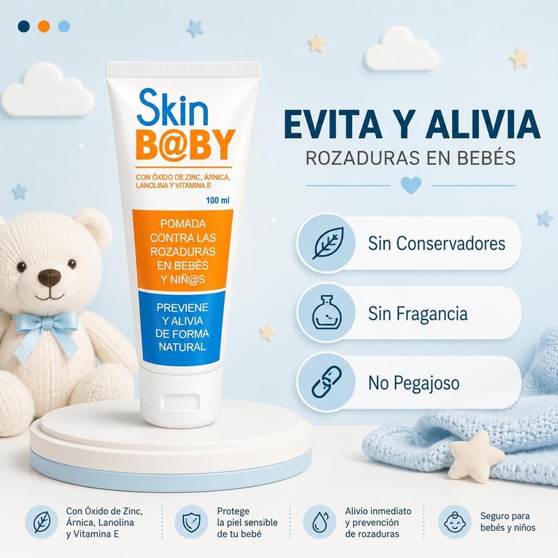 Skin Baby - Crema para Rozaduras de Bebés, Evita y