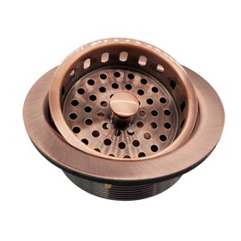 Westbrass R214-11 3-1/2-Inch Large Post Style Kitchen Sink Basket Strainer, Antique Copper