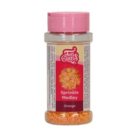 FunCakes Sprinkle Medley Orange, Arancione: Decorazioni di Zucchero, Sapore Delizioso, Ottime per Decorare Torte, Cupcake e Biscotti, Sprinkle Mix. 70g