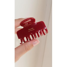 High Quality Coffee Brown Hair Claw - Barrette La France - Large Non-Slip Hair Clip for Women and Teenagers - Stable Hold for Various Hair Types - 10.5cm (Dark Red, 6cm)